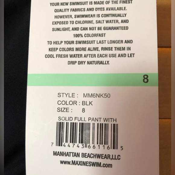 MAXINE NWT BIKINI BATHING SUIT BOTTOM IN BLACK SIZE 8 - Picture 4 of 6